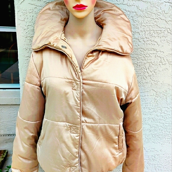 Me George satin metallic gold puffer coat - Picture 4 of 16